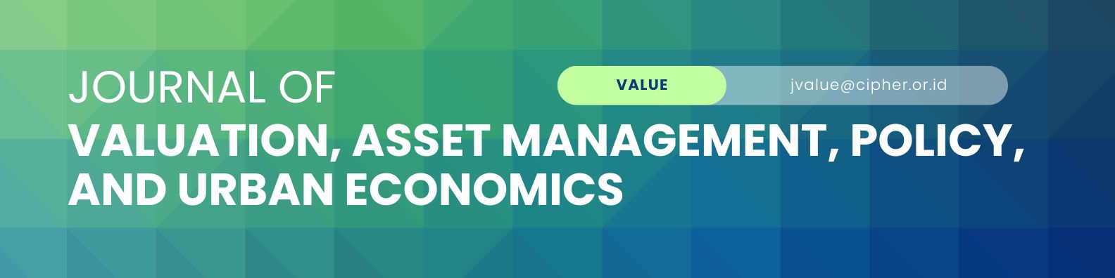 Journal of Valuation, Asset Management, Policy, and Urban Economics